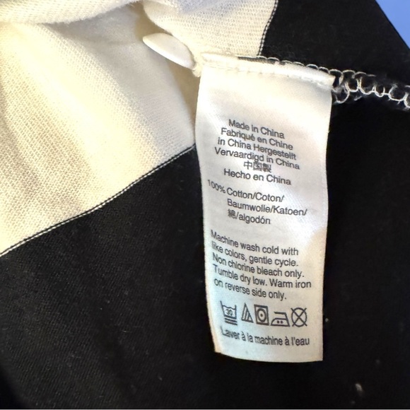 J. Crew Black & White Striped Long Sleeve Polo Rugby Shirt - XXS (fits XS) - Picture 6 of 6